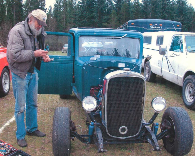 Walt Pearce with his hot rod 