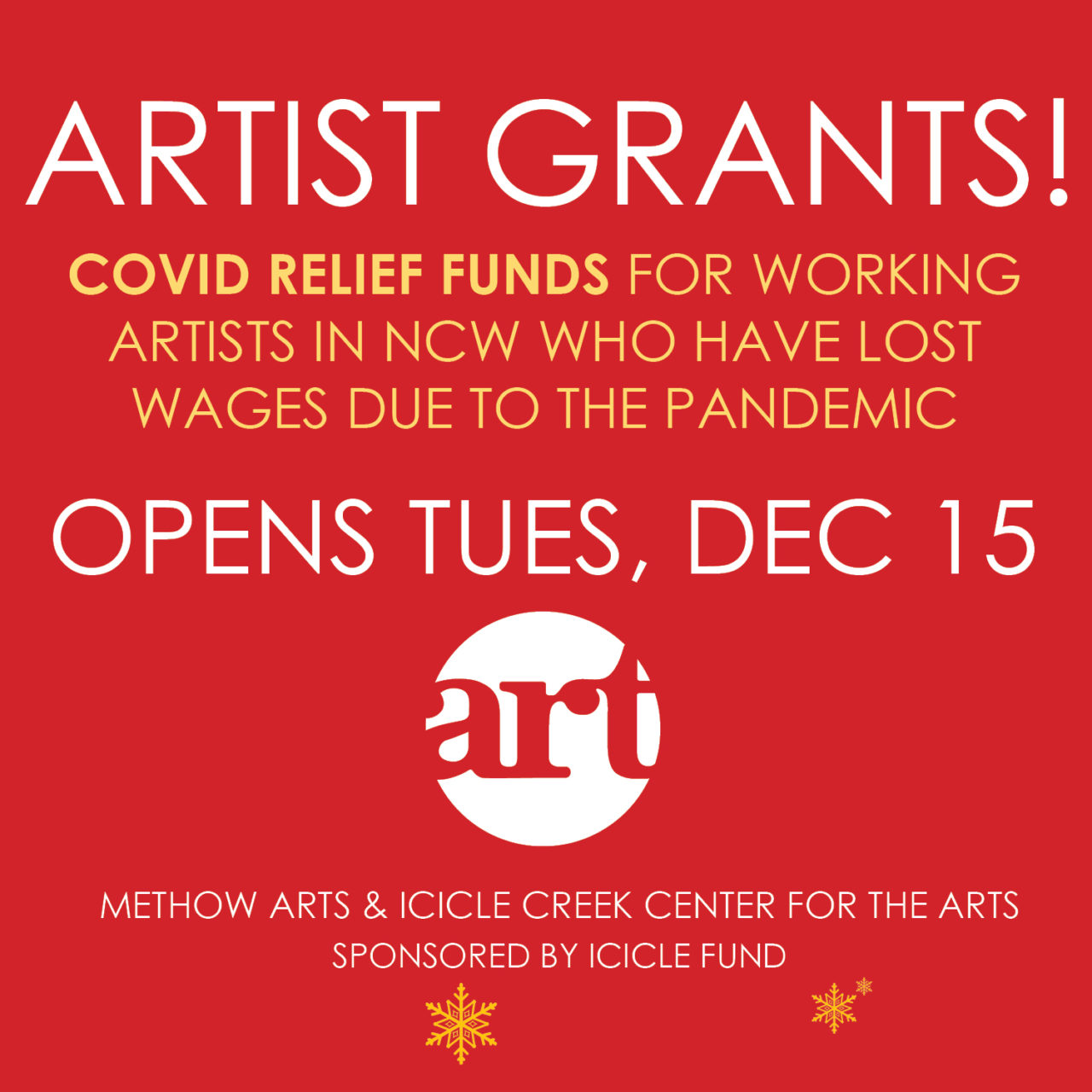 Methow Arts and Icicle Creek Center for the Arts to Award 72k in